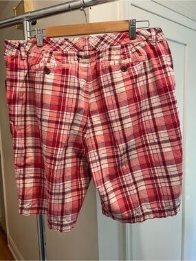 Bass Red Plaid Flat Front Men's Shorts